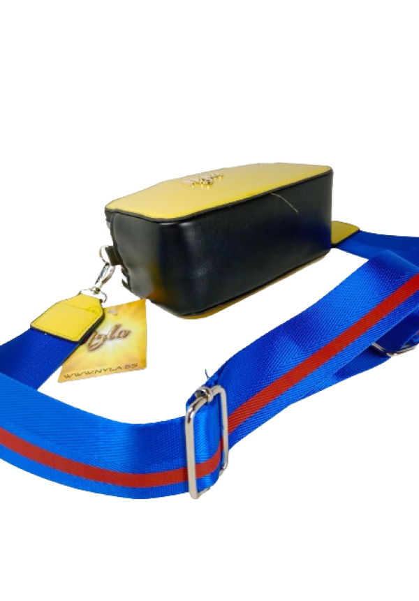 BALDOLERA RECTANGULAR IMITACIÓN COCODRILO  AMARILLO
